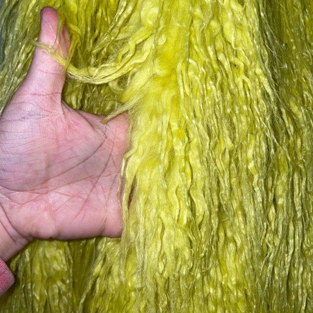DONNA SALYERS Fabulous Furs MONGOLIAN Faux Fur IN CITRON VIBRANT SZ SMALL NWT - Picture 10 of 14